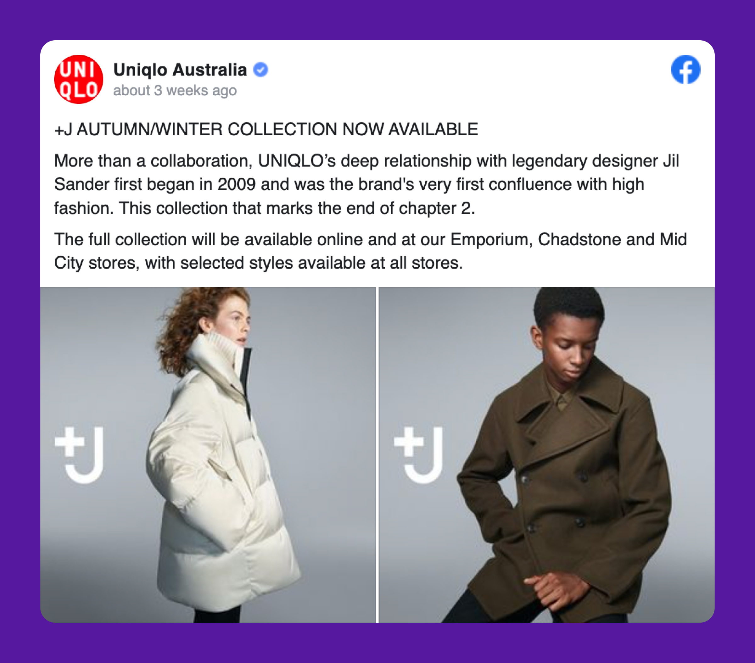 Social Media Localization - Uniqlo Australia